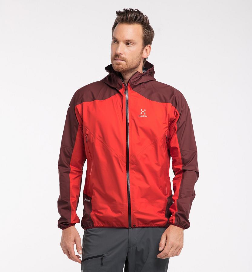 Haglöfs Mens L.I.M Comp Waterproof Jacket Red New Zealand 18729KNHX